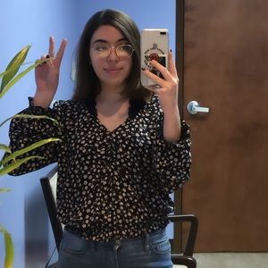 American Eagle Long Sleeve Floral Blouse